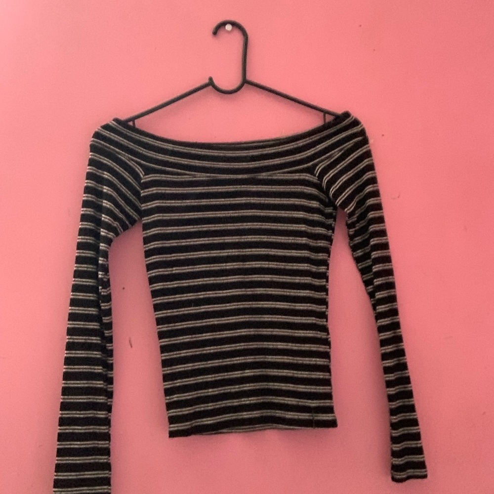 Hollister Striped Off the Shoulder Top